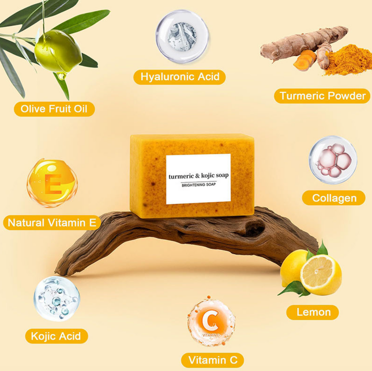 Natural Turmeric & Kojic Acid Handmade Soap – Face & Body Brightening Bar