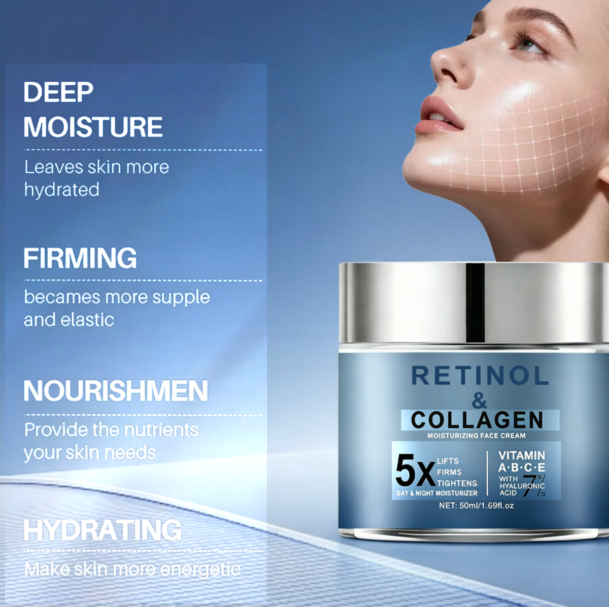 Collagen Niacinamide Hyaluronic Acid Anti-Aging Facial Serum